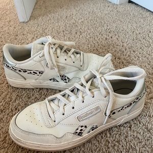 cream cheetah print reeboks size 7!